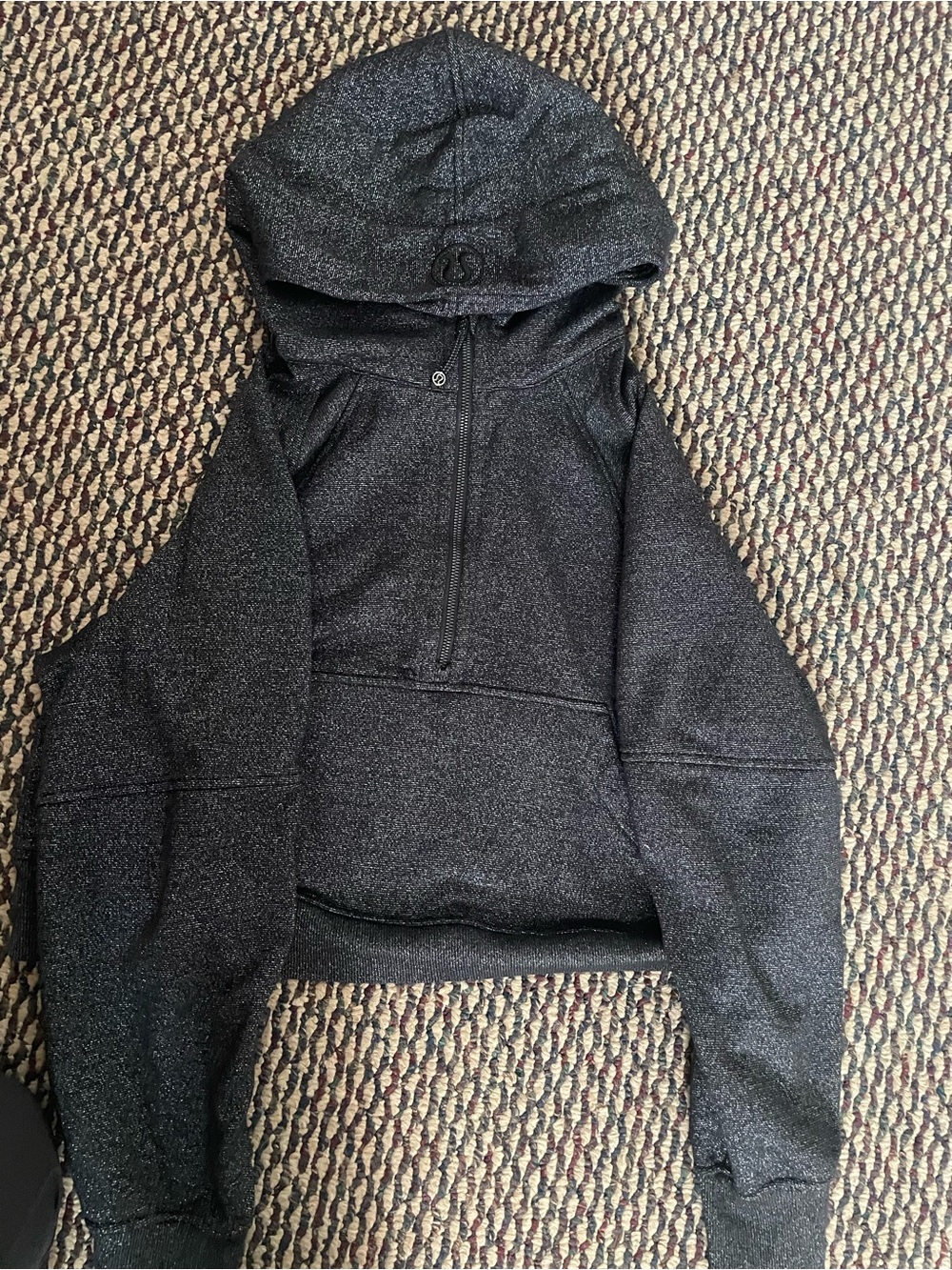 lululemon athletica Black Sparkle Half-Zip Hoodie scuba